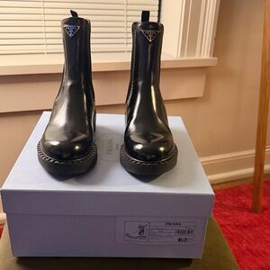 Prada Women's Chelsea Black Ankle Booties